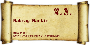 Makray Martin névjegykártya
